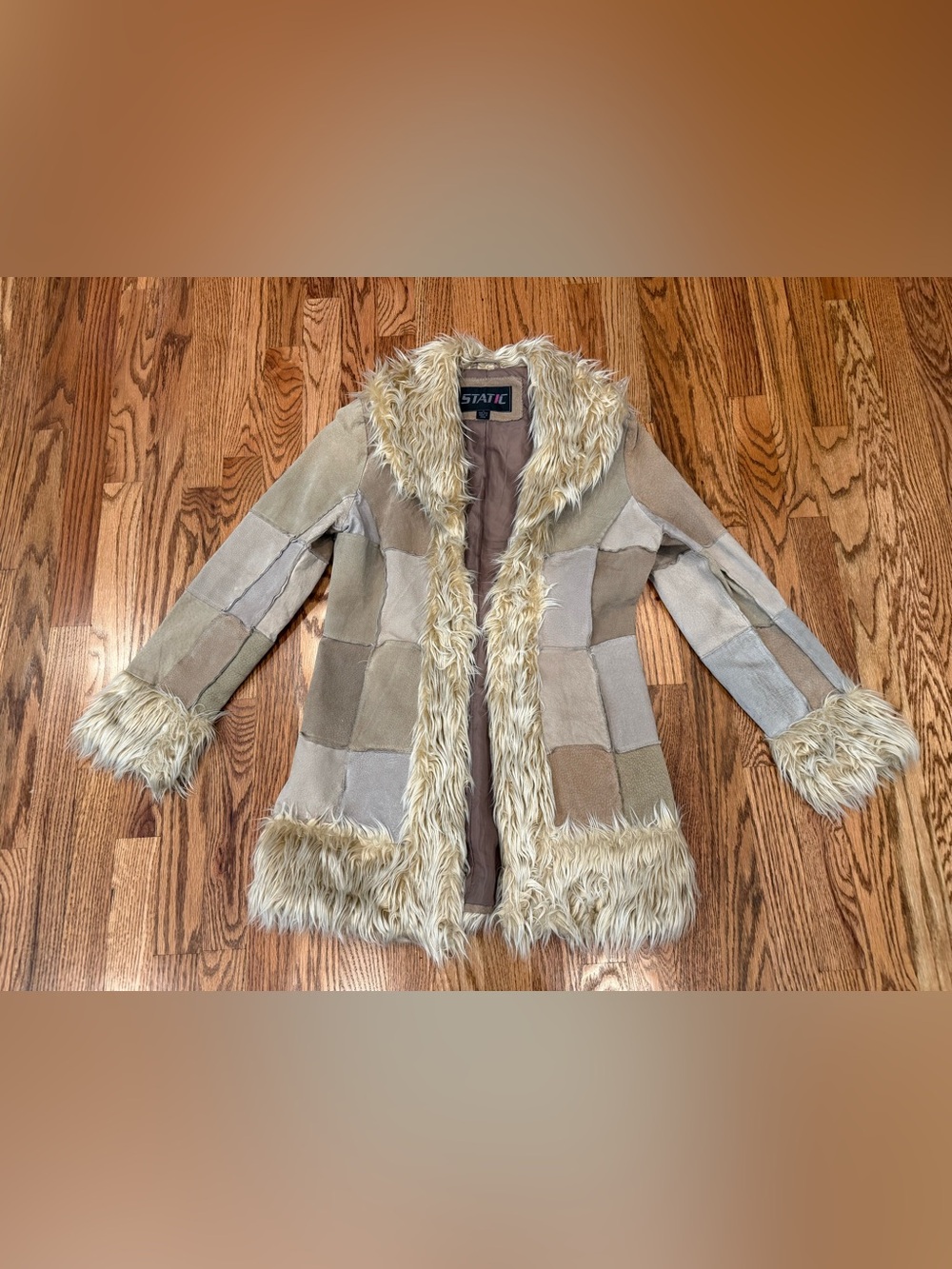 Static Patchwork Leather Coat Women’s Size M (runs Small) Gear Condition!!